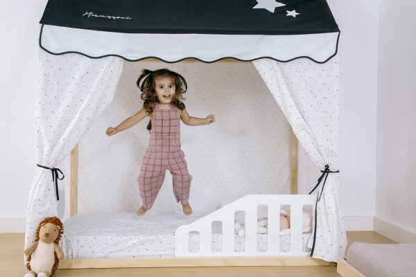 Funda tela cama casita Tipi House - Negro/Blanco - Imagen 3