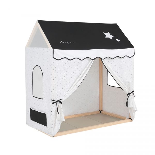 Funda tela cama casita Tipi House - Negro/Blanco - Imagen 5
